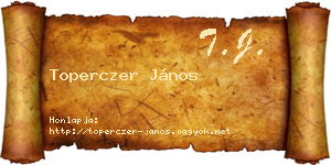 Toperczer János névjegykártya