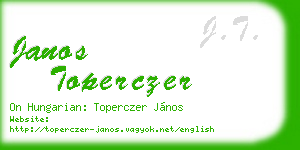 janos toperczer business card