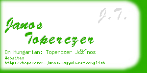 janos toperczer business card